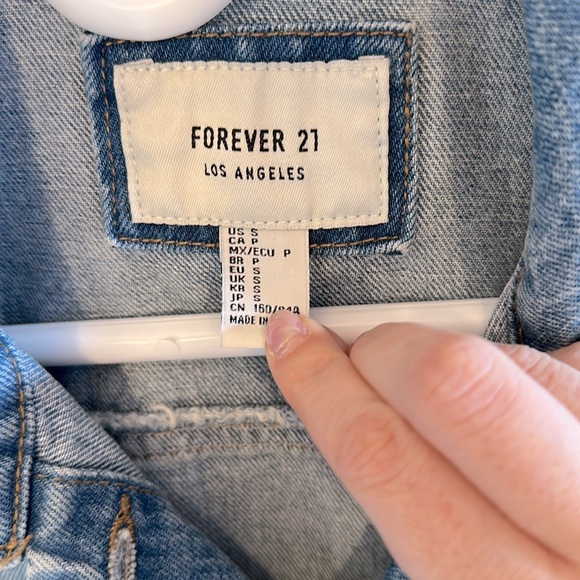 Forever 21 Distressed Denim Jacket (Size S) - Picture 4 of 4